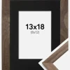 Ramme Stilren Valnød 13x18 cm - Passepartout Sort 9x13 cm