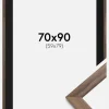 Ramme Stilren Valnød 70x90 cm - Passepartout Sort 60x80 cm