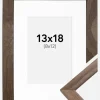 Ramme Stilren Valnød 13x18 cm - Passepartout Hvid 9x13 cm