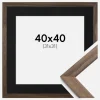 Ramme Stilren Valnød 40x40 cm - Passepartout Sort 32x32 cm