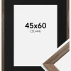 Ramme Stilren Valnød 45x60 cm - Passepartout Sort 32x45 cm