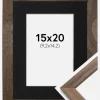 Ramme Stilren Valnød 15x20 cm - Passepartout Sort 4x6 inches (10,2x15,2 cm)