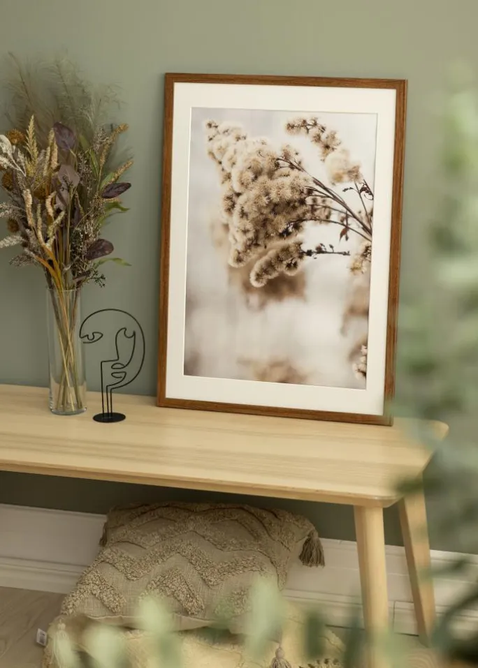 Ramme Stilren varmt Brun 40x40 cm - Passepartout Hvid 29x29 cm