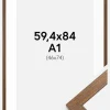 Ramme Stilren varmt Brun 59,4x84 cm - Passepartout Hvid 47x75 cm
