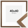 Ramme Stilren varmt Brun 40x40 cm - Passepartout Hvid 28x28 cm