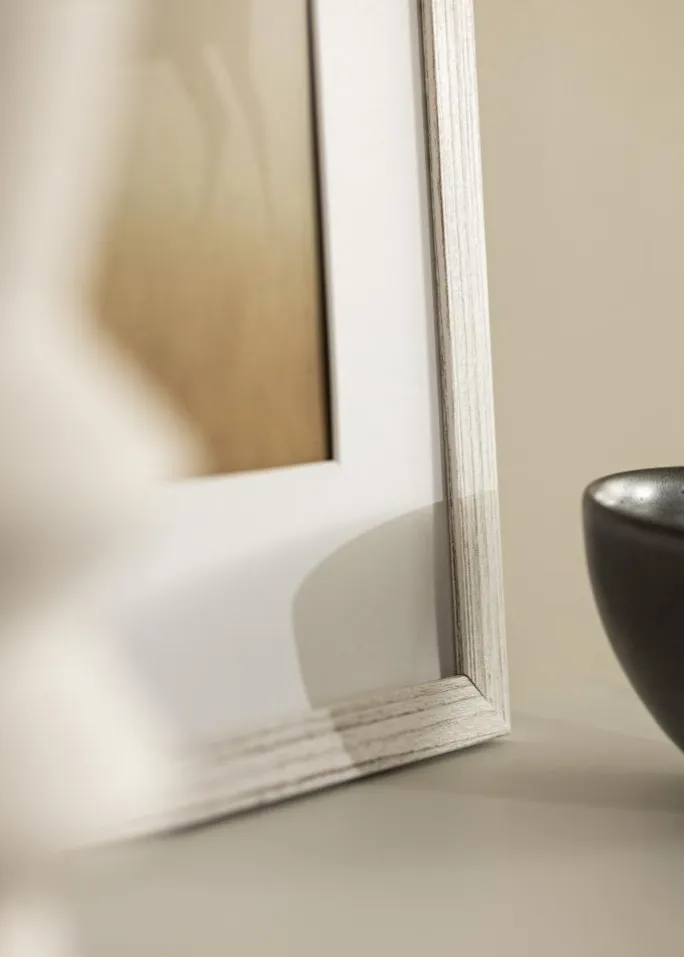 Ramme Stilren Vintage hvid 40x50 cm - Passepartout Hvid 12x15 inches