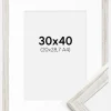 Ramme Stilren Vintage hvid 30x40 cm - Passepartout Hvid 21x29,7 cm