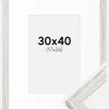 Ramme Stilren Vintage hvid 30x40 cm - Passepartout Hvid 18x27 cm