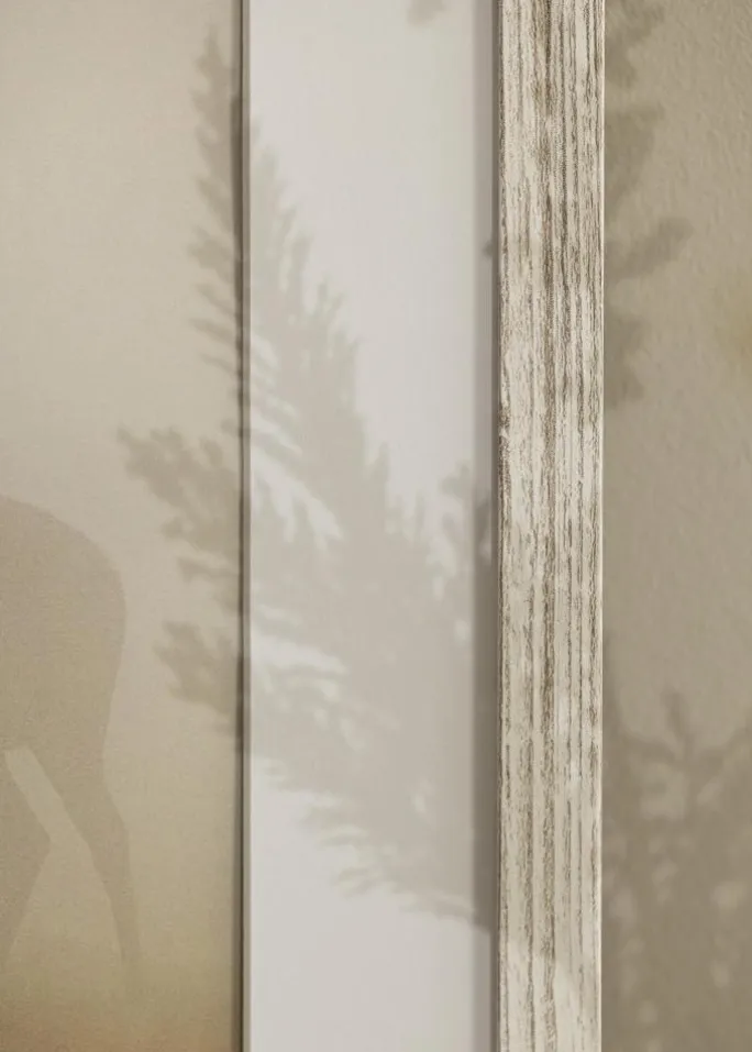 Ramme Stilren Vintage hvid 30x40 cm - Passepartout Hvid 18x27 cm