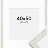 Ramme Stilren Vintage hvid 40x50 cm - Passepartout Hvid 30x41 cm