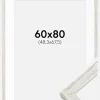 Ramme Stilren Vintage hvid 60x80 cm - Passepartout Hvid 49,3x68,5 cm