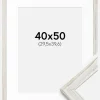 Ramme Stilren Vintage hvid 40x50 cm - Passepartout Hvid 12x16 inches