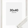 Ramme Stilren Vintage hvid 30x40 cm - Passepartout Hvid 21x30 cm