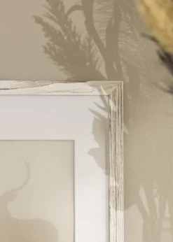 Ramme Stilren Vintage hvid 60x80 cm - Passepartout Hvid 50x70 cm