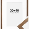 Ramme Stilren Warm Brown 30x40 cm - Passepartout Hvid 8x12 inches