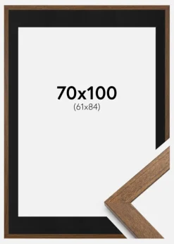 Ramme Stilren Warm Brown 70x100 cm - Passepartout Sort 62x85 cm