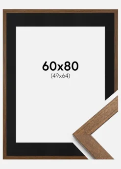 Ramme Stilren Warm Brown 60x80 cm - Passepartout Sort 50x65 cm
