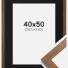 Ramme Stilren Warm Brown 40x50 cm - Passepartout Sort 29,7x42 cm (A3)