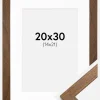 Ramme Stilren Warm Brown 20x30 cm - Passepartout Hvid 15x22 cm