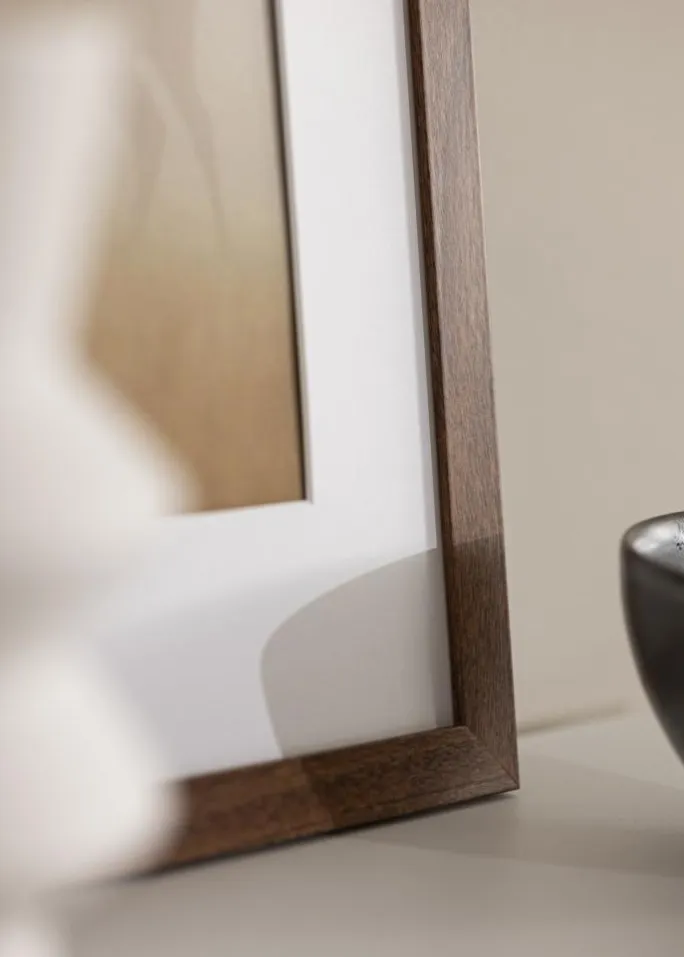 Ramme Stilren Warm Brown 20x30 cm - Passepartout Hvid 15x22 cm