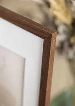 Ramme Stilren Warm Brown 20x30 cm - Passepartout Hvid 15x22 cm