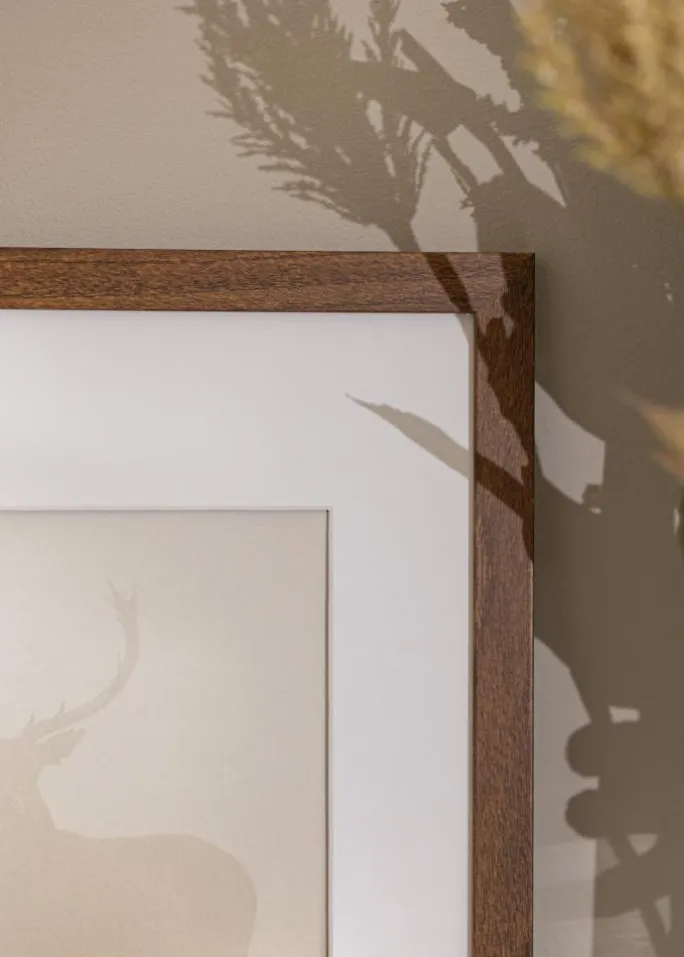 Ramme Stilren Warm Brown 20x30 cm - Passepartout Hvid 15x22 cm