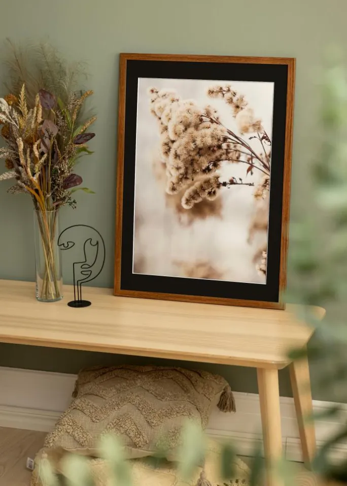 Ramme Stilren Warm Brown 40x60 cm - Passepartout Sort 25x50 cm