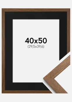 Ramme Stilren Warm Brown 40x50 cm - Passepartout Sort 12x16 inches