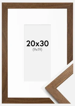 Ramme Stilren Warm Brown 20x30 cm - Passepartout Hvid 10x20 cm