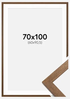 Ramme Stilren Warm Brown 70x100 cm - Passepartout Hvid 61x91,5 cm