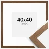 Ramme Stilren Warm Brown 40x40 cm - Passepartout Hvid 25x25 cm
