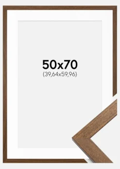 Ramme Stilren Warm Brown 50x70 cm - Passepartout Hvid 16x24 inches