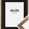 Ramme Stilren Warm Brown 40x50 cm - Passepartout Sort 30x40 cm