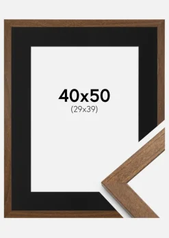 Ramme Stilren Warm Brown 40x50 cm - Passepartout Sort 30x40 cm