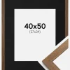 Ramme Stilren Warm Brown 40x50 cm - Passepartout Sort 28x35 cm