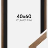 Ramme Stilren Warm Brown 40x60 cm - Passepartout Sort 32,9x48,3 cm (A3+)