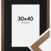 Ramme Stilren Warm Brown 30x40 cm - Passepartout Sort 20x30 cm