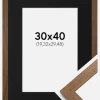 Ramme Stilren Warm Brown 30x40 cm - Passepartout Sort 8x12 inches