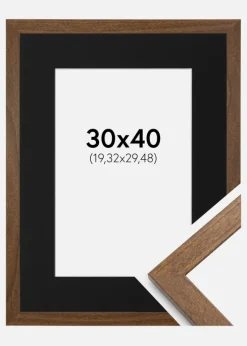 Ramme Stilren Warm Brown 30x40 cm - Passepartout Sort 8x12 inches