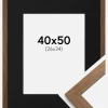 Ramme Stilren Warm Brown 40x50 cm - Passepartout Sort 27x35 cm