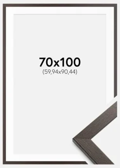 Ramme Stilren Wenge 70x100 cm - Passepartout Hvid 24x36 inches