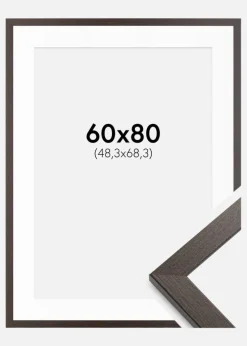 Ramme Stilren Wenge 60x80 cm - Passepartout Hvid 49,3x69,3 cm