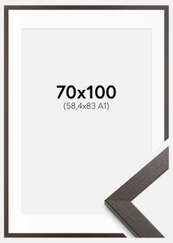 Ramme Stilren Wenge 70x100 cm - Passepartout Hvid 59,4x84 cm