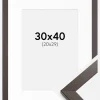 Ramme Stilren Wenge 30x40 cm - Passepartout Hvid 21x30 cm