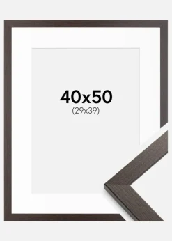 Ramme Stilren Wenge 40x50 cm - Passepartout Hvid 30x40 cm