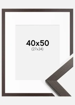 Ramme Stilren Wenge 40x50 cm - Passepartout Hvid 28x35 cm