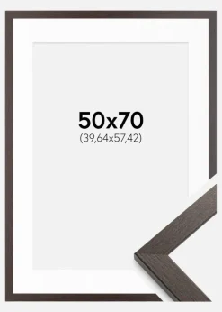 Ramme Stilren Wenge 50x70 cm - Passepartout Hvid 16x23 inches
