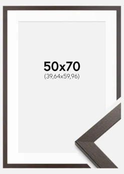 Ramme Stilren Wenge 50x70 cm - Passepartout Hvid 16x24 inches