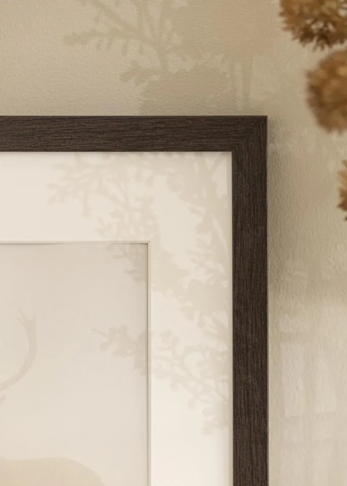 Ramme Stilren Wenge 40x60 cm - Passepartout Hvid 32,9x48,3 cm