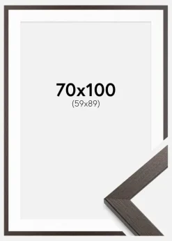 Ramme Stilren Wenge 70x100 cm - Passepartout Hvid 60x90 cm